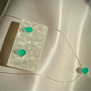 Paraiba set- silver 925 Earings+Necklace